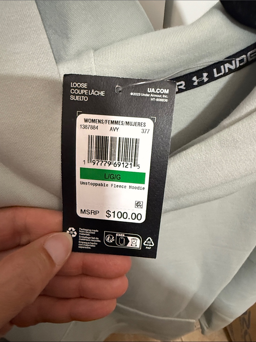 Under Armour Unstoppable Fleece Hoodie NWT Size L - Picture 3 of 3